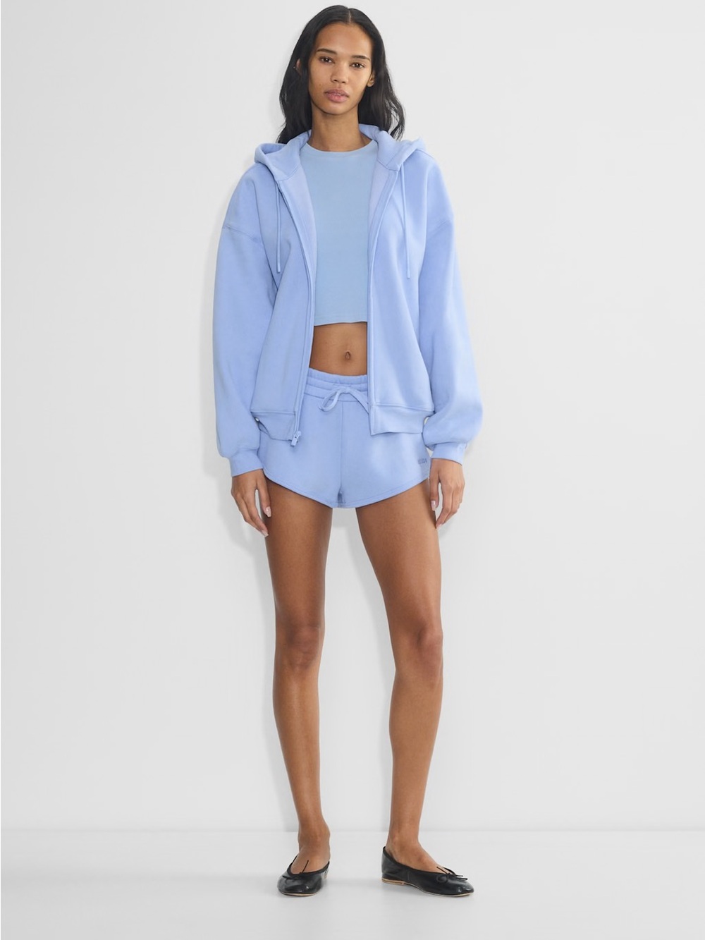 Aritzia Cozy Sweatfleece Mega Zip in Dayflower Blue